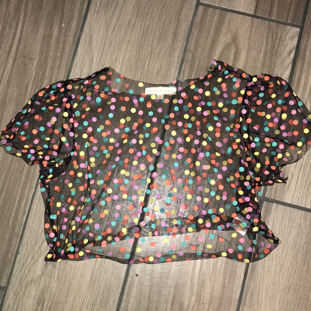 Polka Dot See through mesh top